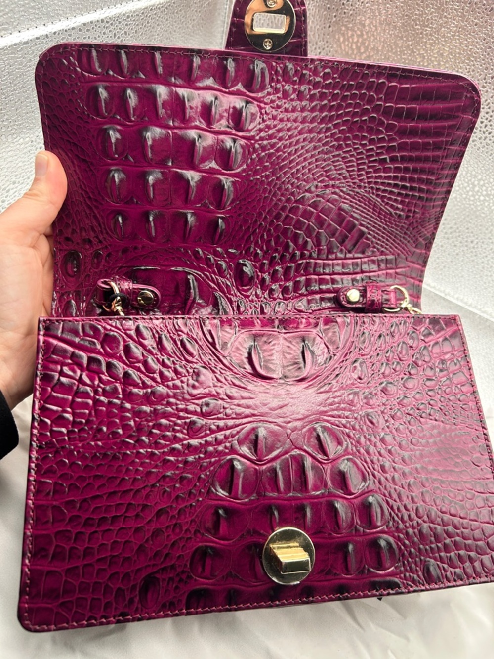 Brahmin Wendy Sugar Plum Revel Small Leather Crossbody - Picture 7 of 12